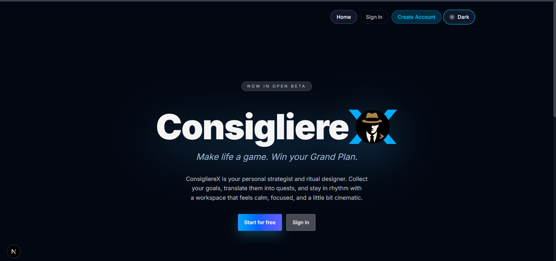 ConsigliereX — interface preview